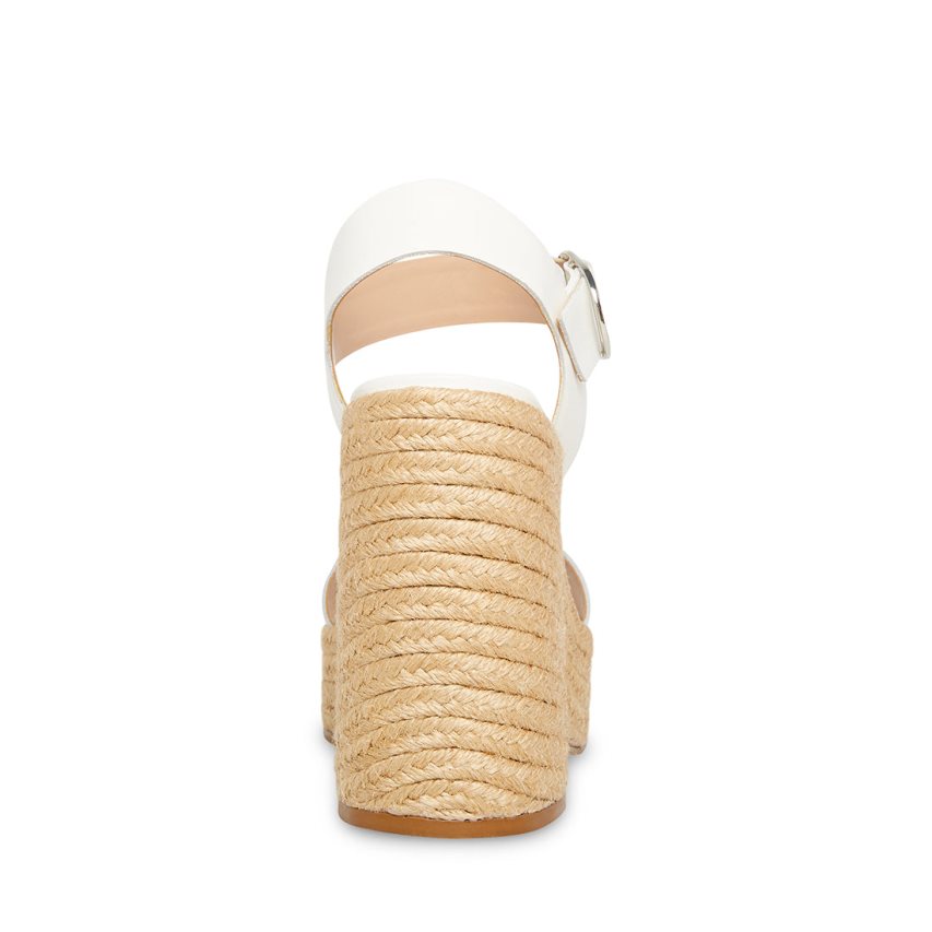 Sandalias Tacones Steve Madden Janice Cuero Mujer Blancas | ES XK2S60